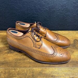 Allen Edmonds Grandview Tan Leather Longwing Wingtip Shoes Mens 13 D